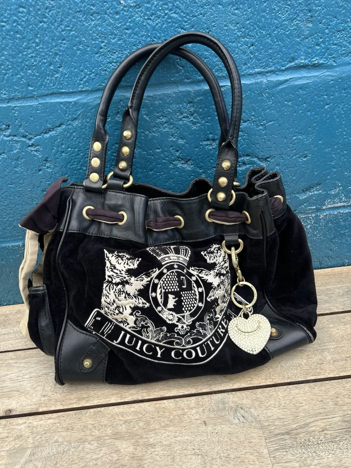 Y2K Juicy Couture Daydreamer Bag – Brown Velour Scottie Dog Purse with Storage Bag