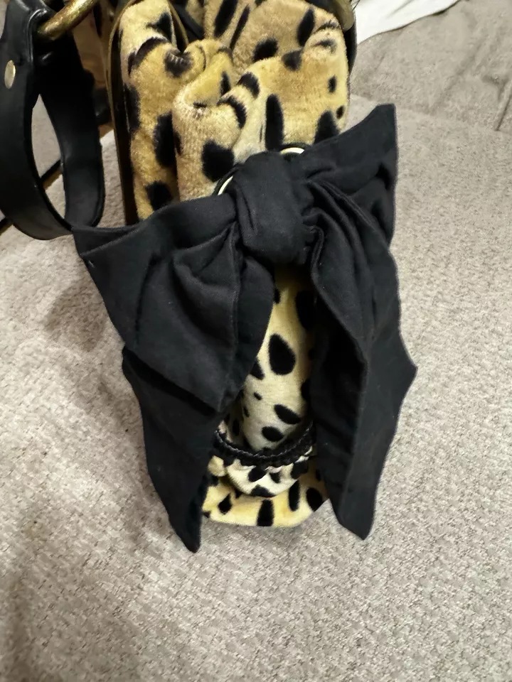 Juicy Couture Daydreamer Leopard Cheetah Bag Purse Tote Bow RibbonVintage Y2k