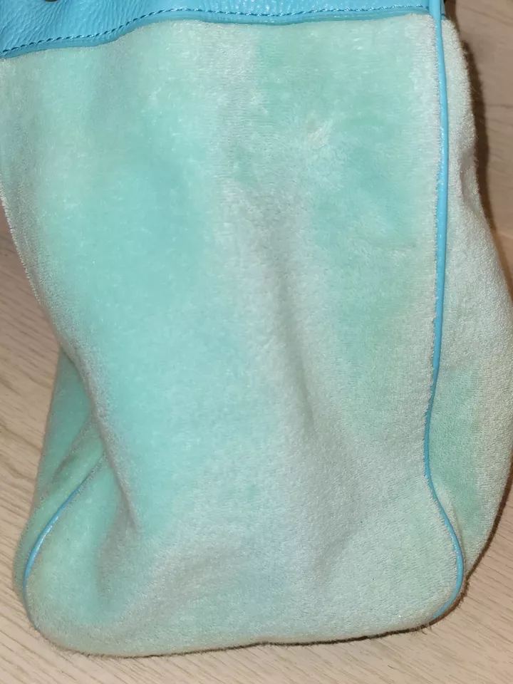 Vintage Juicy Couture Baby Blue Daydreamer Bag Bow Scottie Dogs Velour Gold