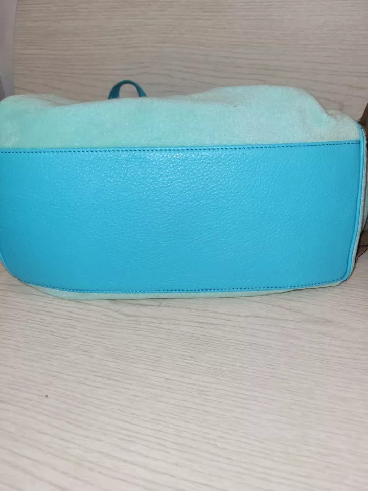 Vintage Juicy Couture Baby Blue Daydreamer Bag Bow Scottie Dogs Velour Gold
