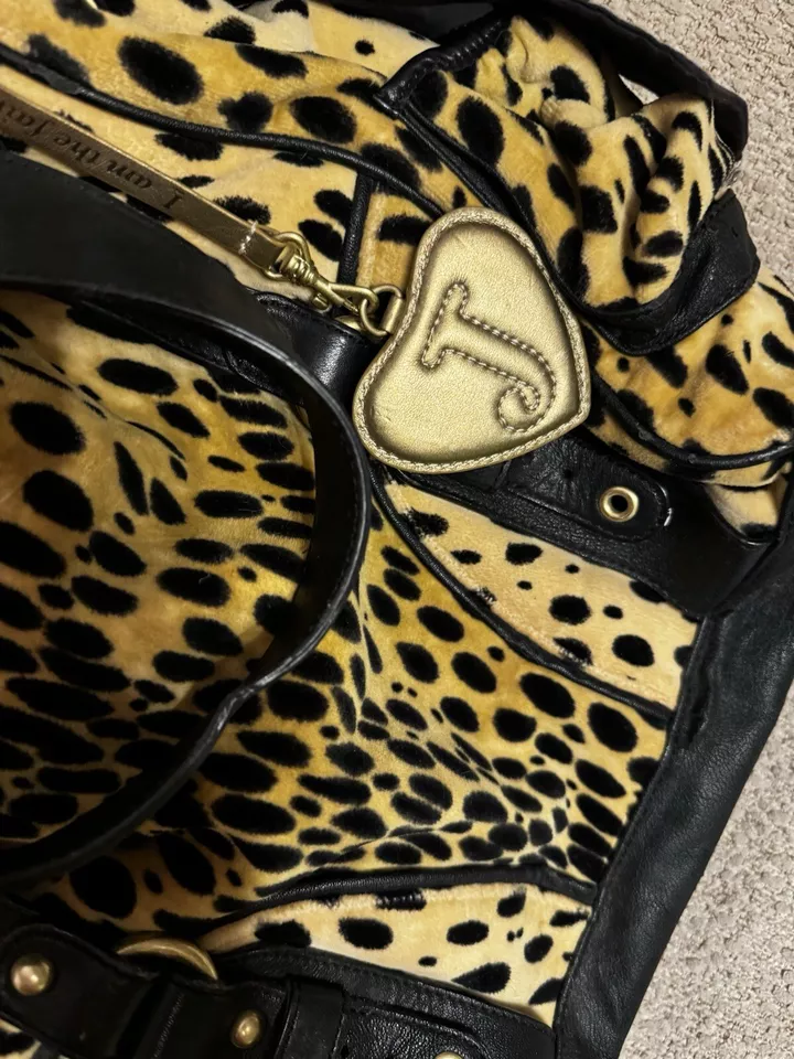 Juicy Couture Daydreamer Leopard Cheetah Bag Purse Tote Bow RibbonVintage Y2k