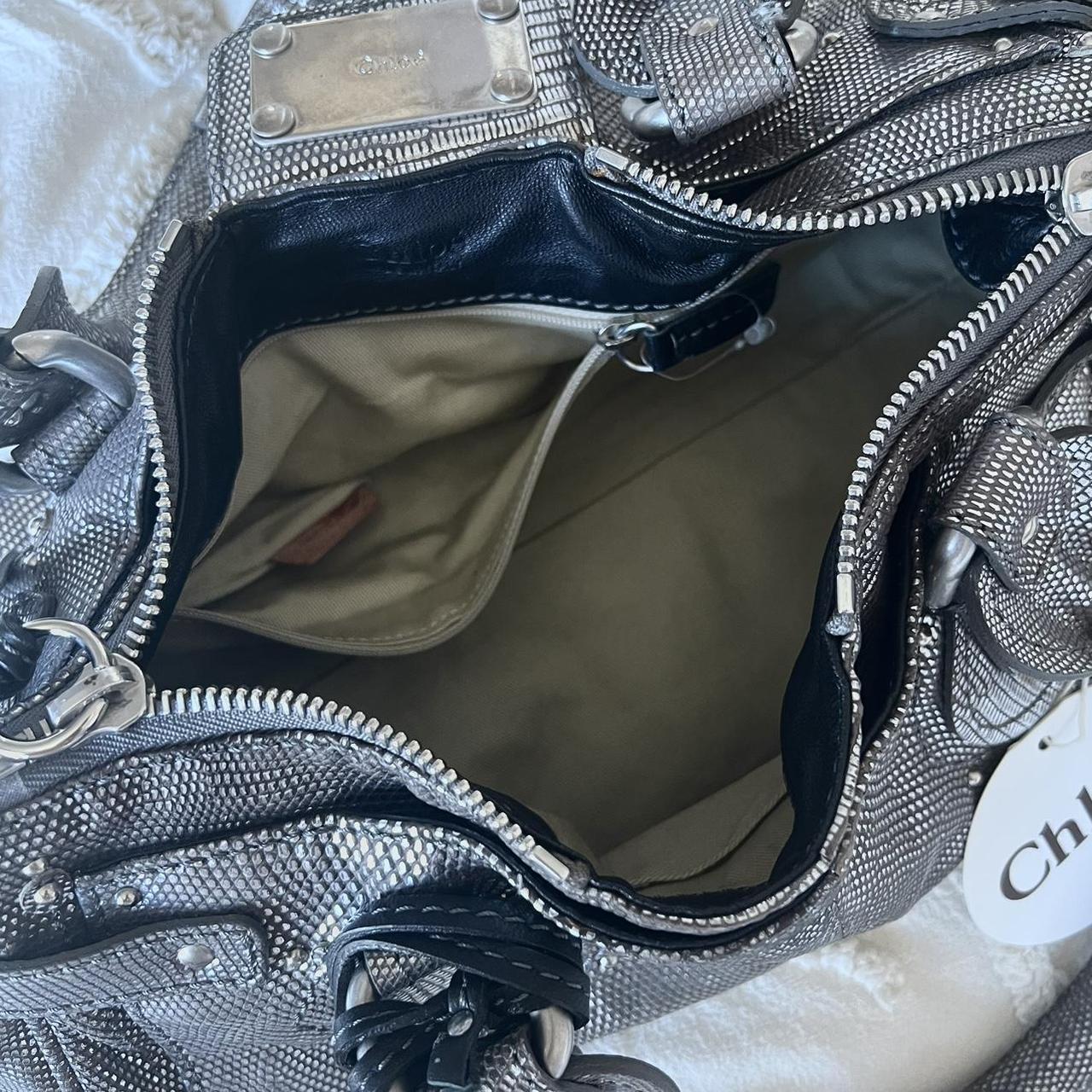 Very Rare Authentic Limited Edition Silver Lizard Chloé Paddington Bag – Silver Hardware