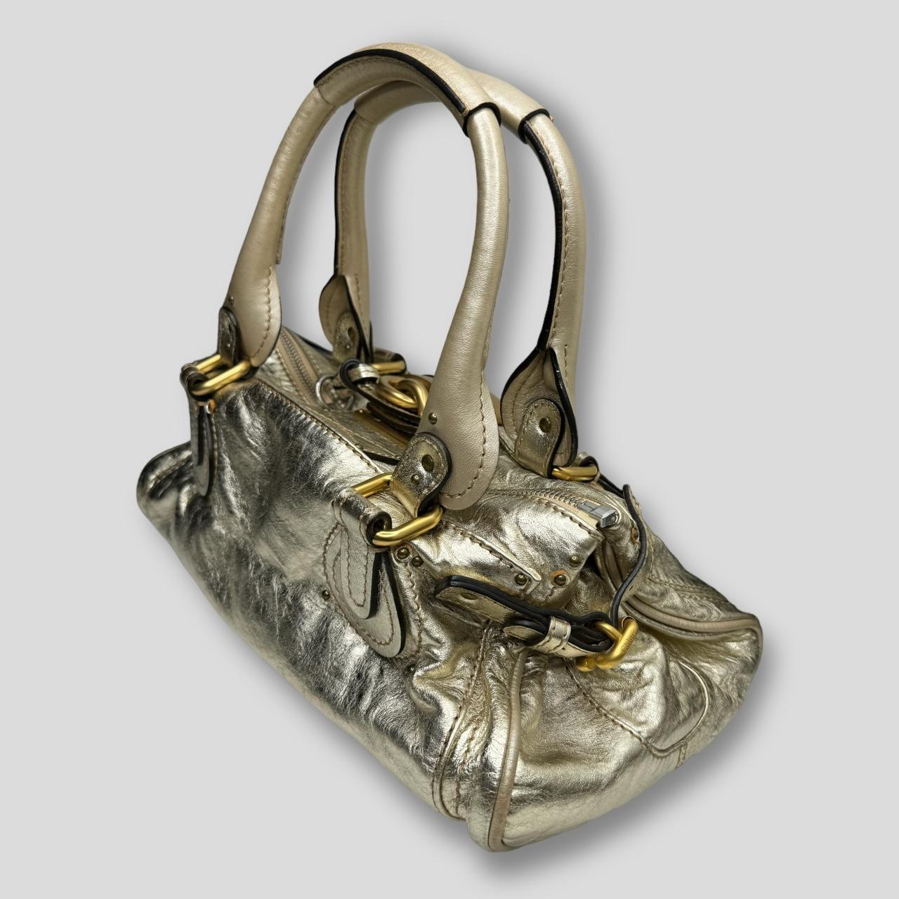 PreOwned CHLOÉ Paddington Bag Metallic Light Gold Color