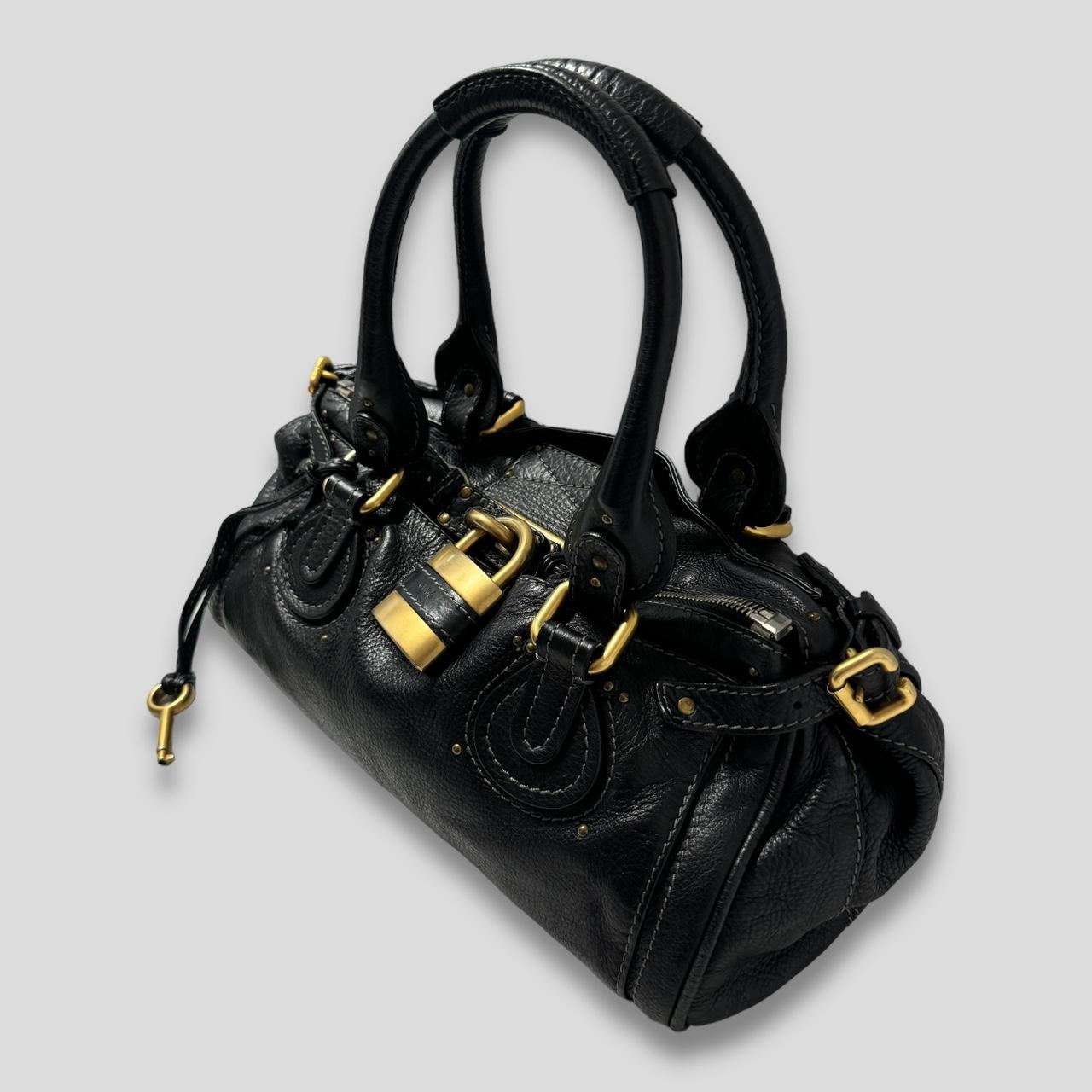 PreOwned CHLOÉ Paddington Bag Black Leather With Gold Lock Hardware