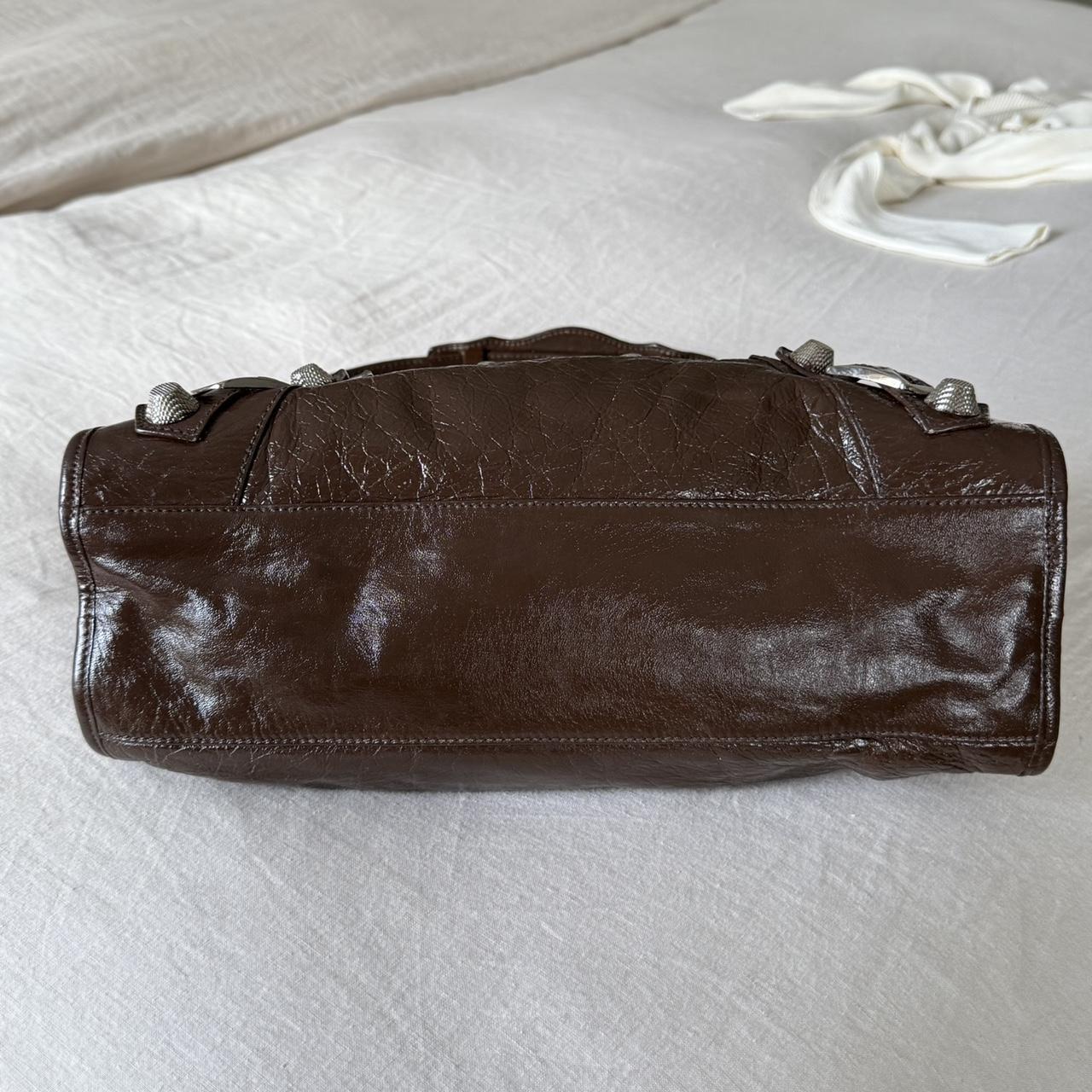 Balenciaga City Bag – Large with Silver Hardware in Chocolate Brown
