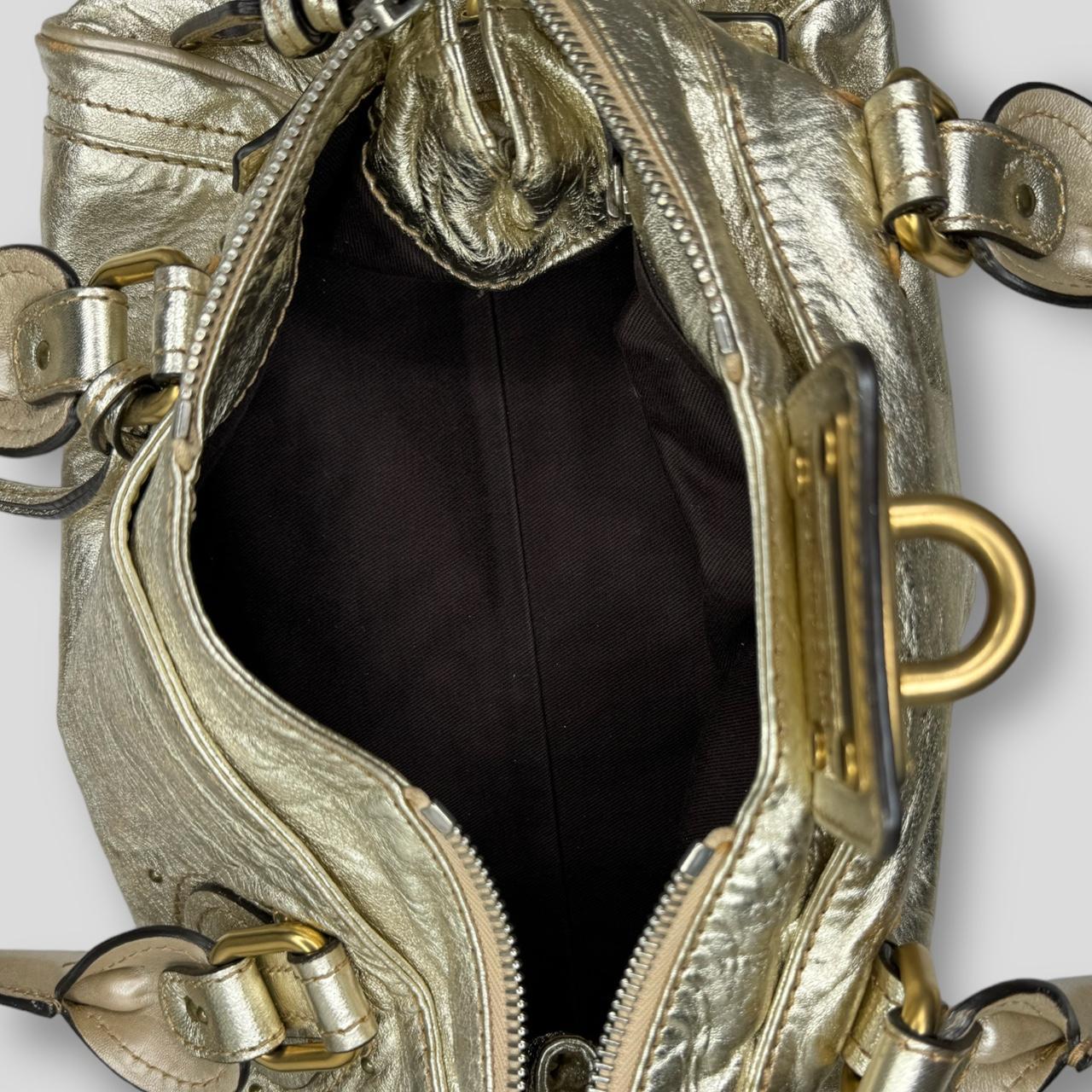 PreOwned CHLOÉ Paddington Bag Metallic Light Gold Color