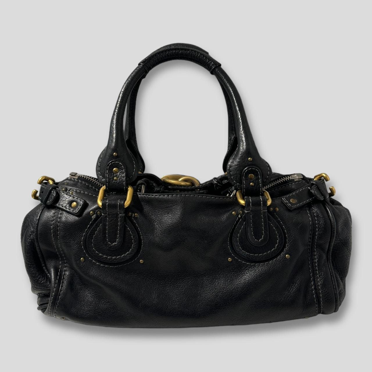 PreOwned CHLOÉ Paddington Bag Black Leather With Gold Lock Hardware