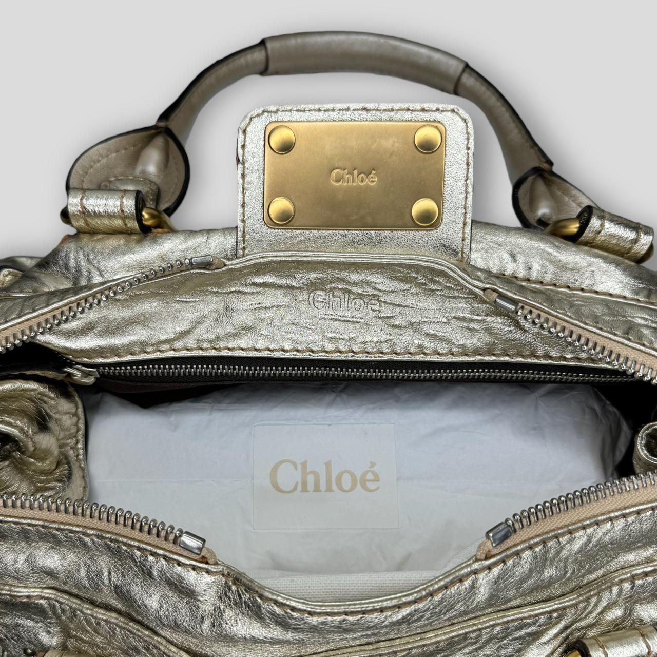 PreOwned CHLOÉ Paddington Bag Metallic Light Gold Color