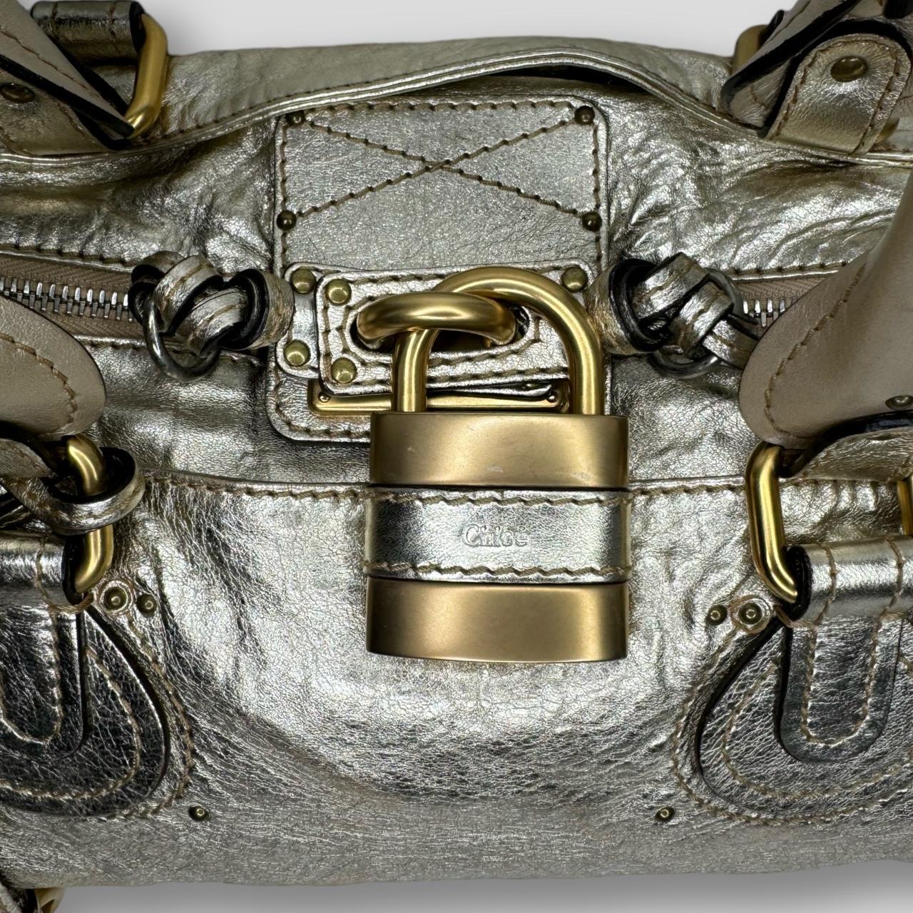 PreOwned CHLOÉ Paddington Bag Metallic Light Gold Color