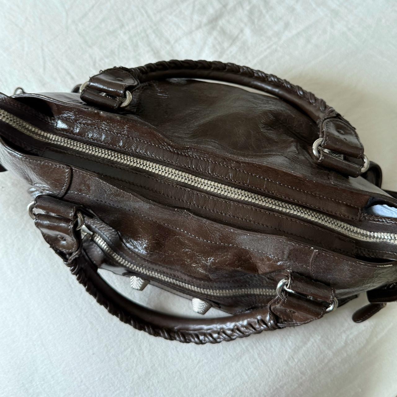 Balenciaga City Bag – Large with Silver Hardware in Chocolate Brown
