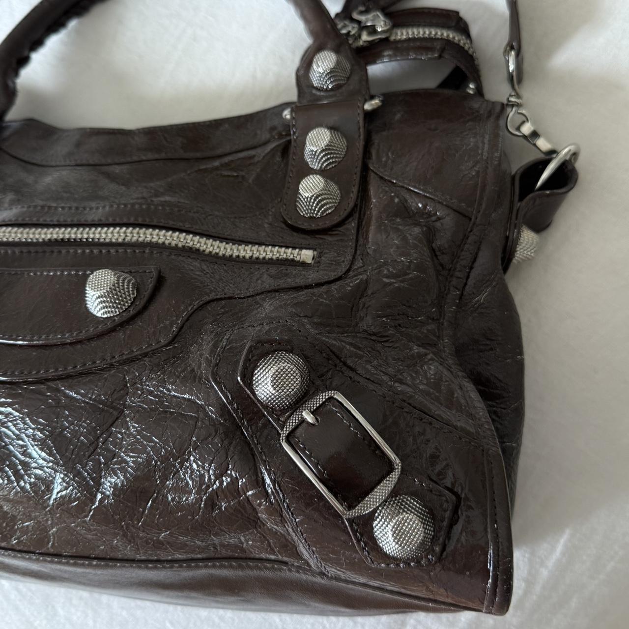 Balenciaga City Bag – Large with Silver Hardware in Chocolate Brown