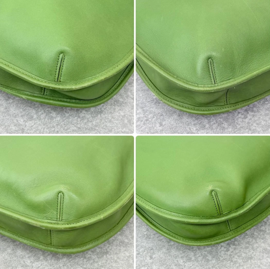Rare Vintage Coach Ergo Flap Shopper – Leaf Green Glovetanned Leather – Grab & Shoulder Bag