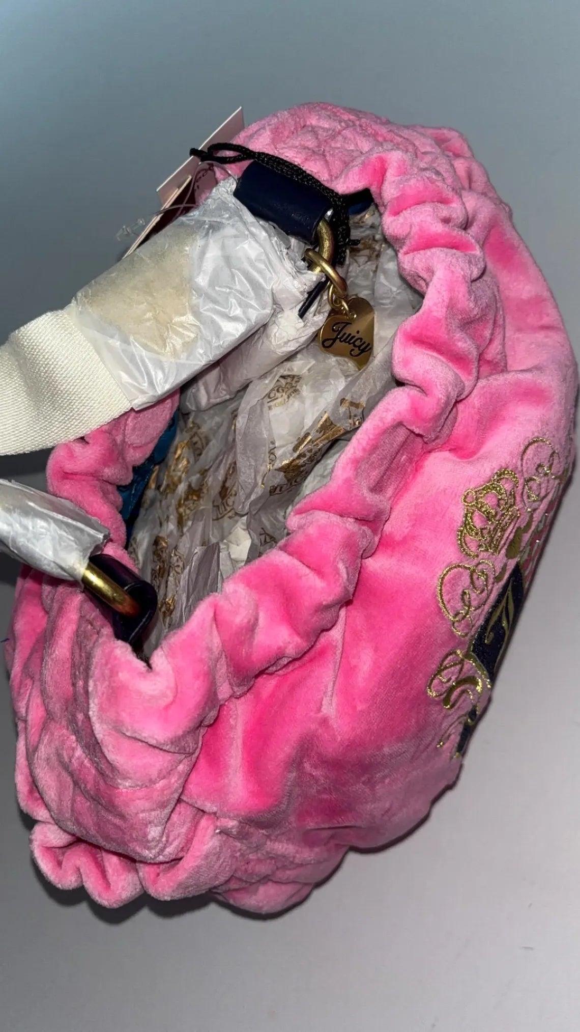 Vintage Juicy Couture Y2K Pink Velour Bag