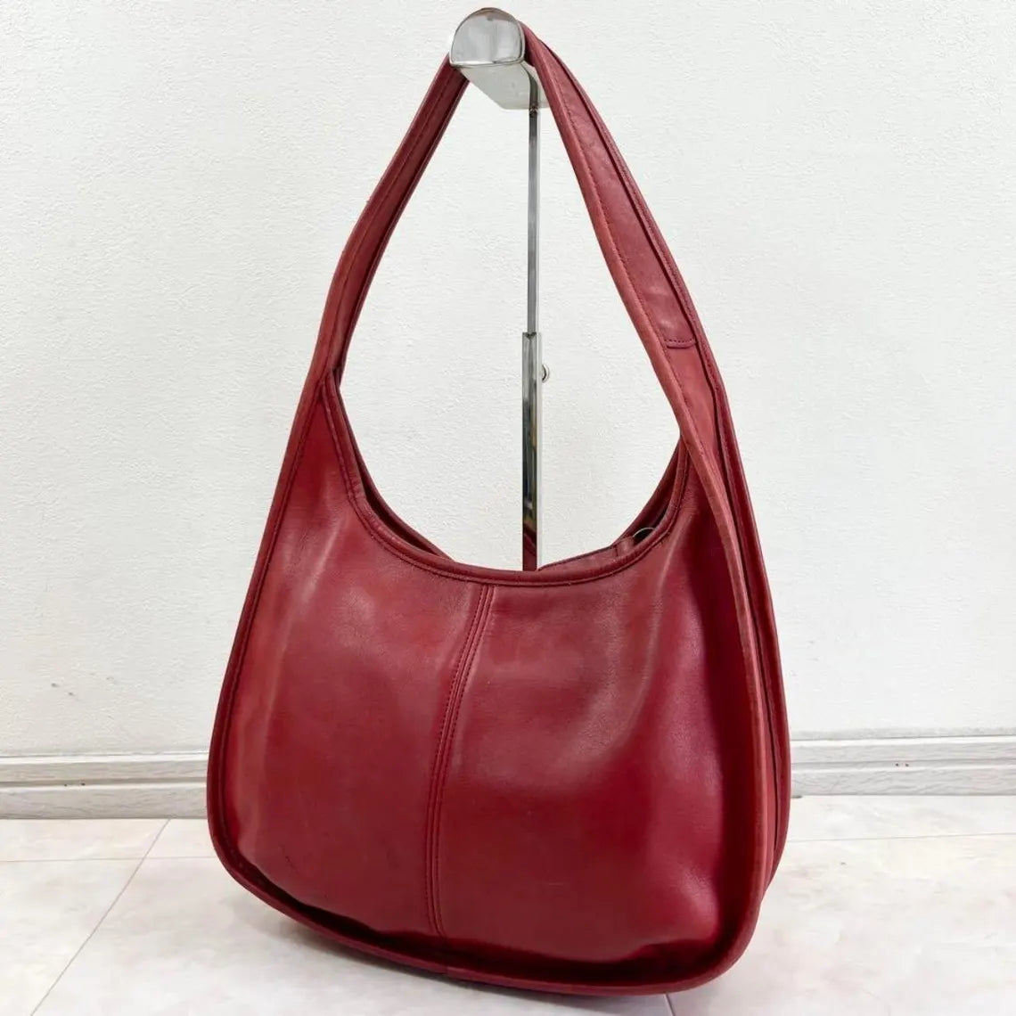 Vintage Coach Red Hobo Shoulder Bag Used 9033