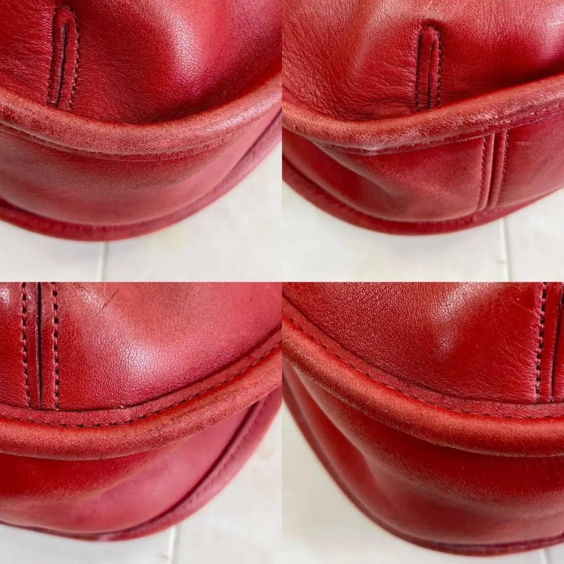 Vintage Coach Red Hobo Shoulder Bag Used 9033