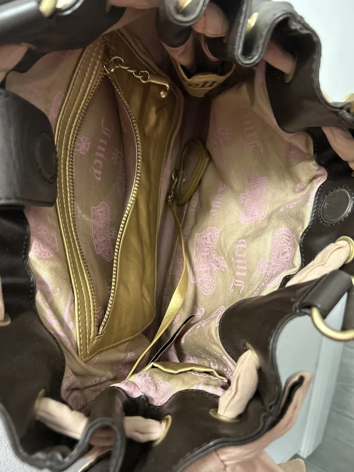 Vintage Juicy Couture Pink Velour Daydreamer Bag Purse Scottie Dog Y2K