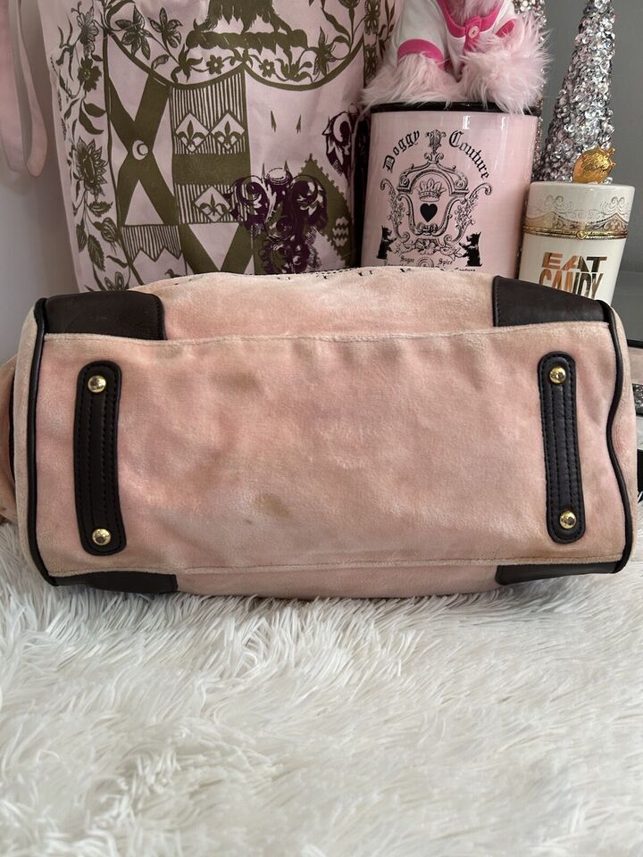 Vintage Juicy Couture Pink Velour Daydreamer Bag Purse Scottie Dog Y2K