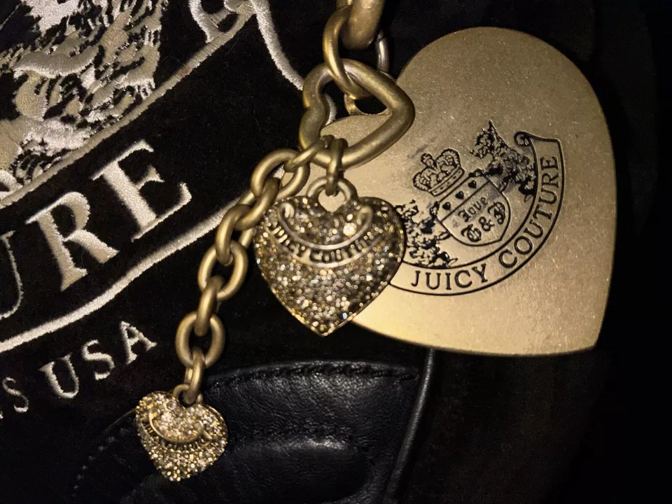 Vintage Juicy Couture Daydreamer Bag Glamorous USA Black Velour Y2K