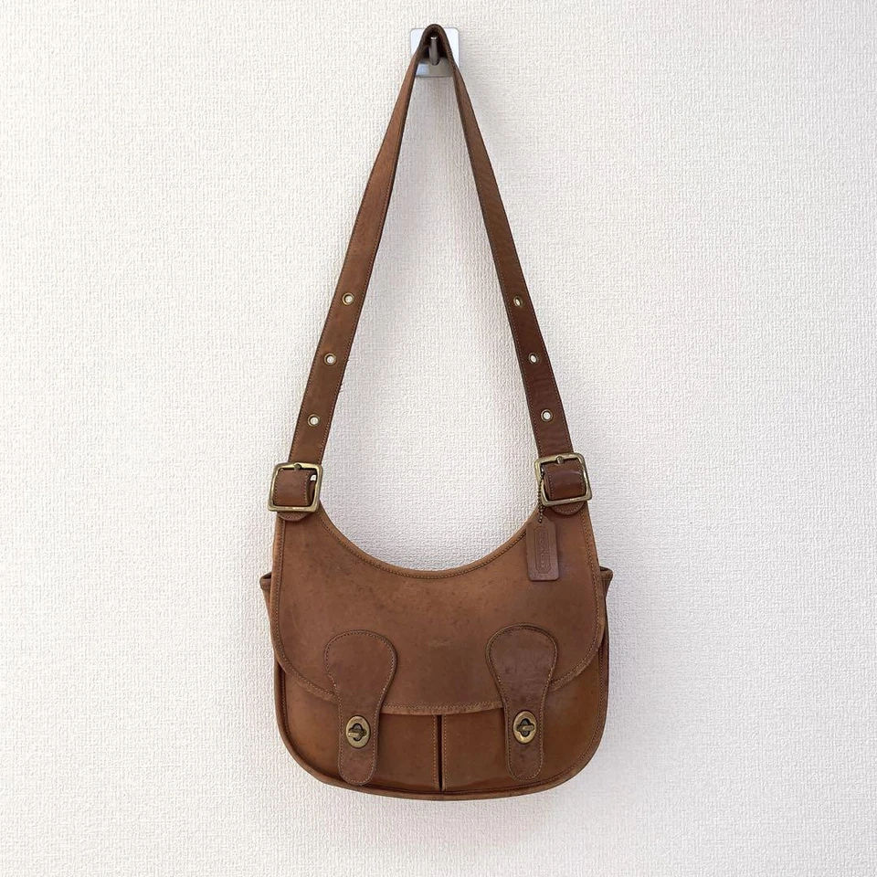 Vintage Coach Double Pocket Saddle Bag