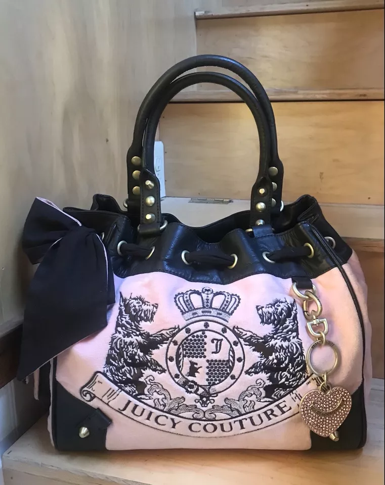 Vintage Juicy Couture Scotty Embroidered Daydreamer Bag Tote Excellent Cond