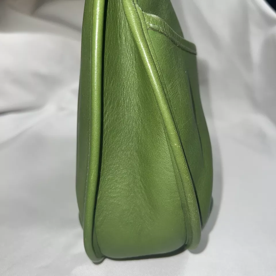 Rare Old Coach Ergo One Shoulder Bag Leaf Green POCKET ZIP 9033 Leather Vintage