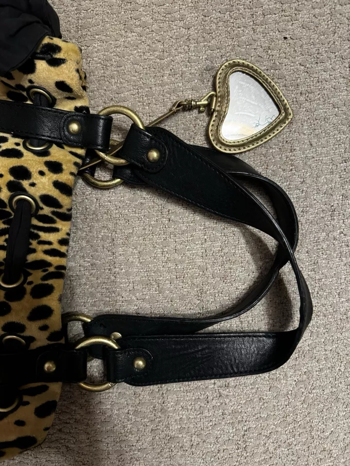 Juicy Couture Daydreamer Leopard Cheetah Bag Purse Tote Bow RibbonVintage Y2k