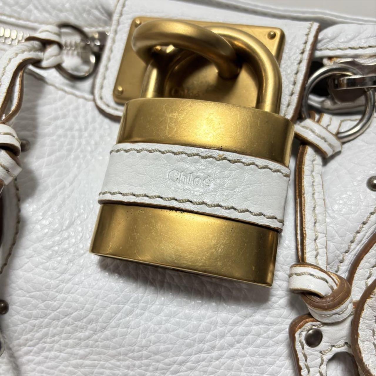 Vintage Authentic White Chloé Paddington Bag