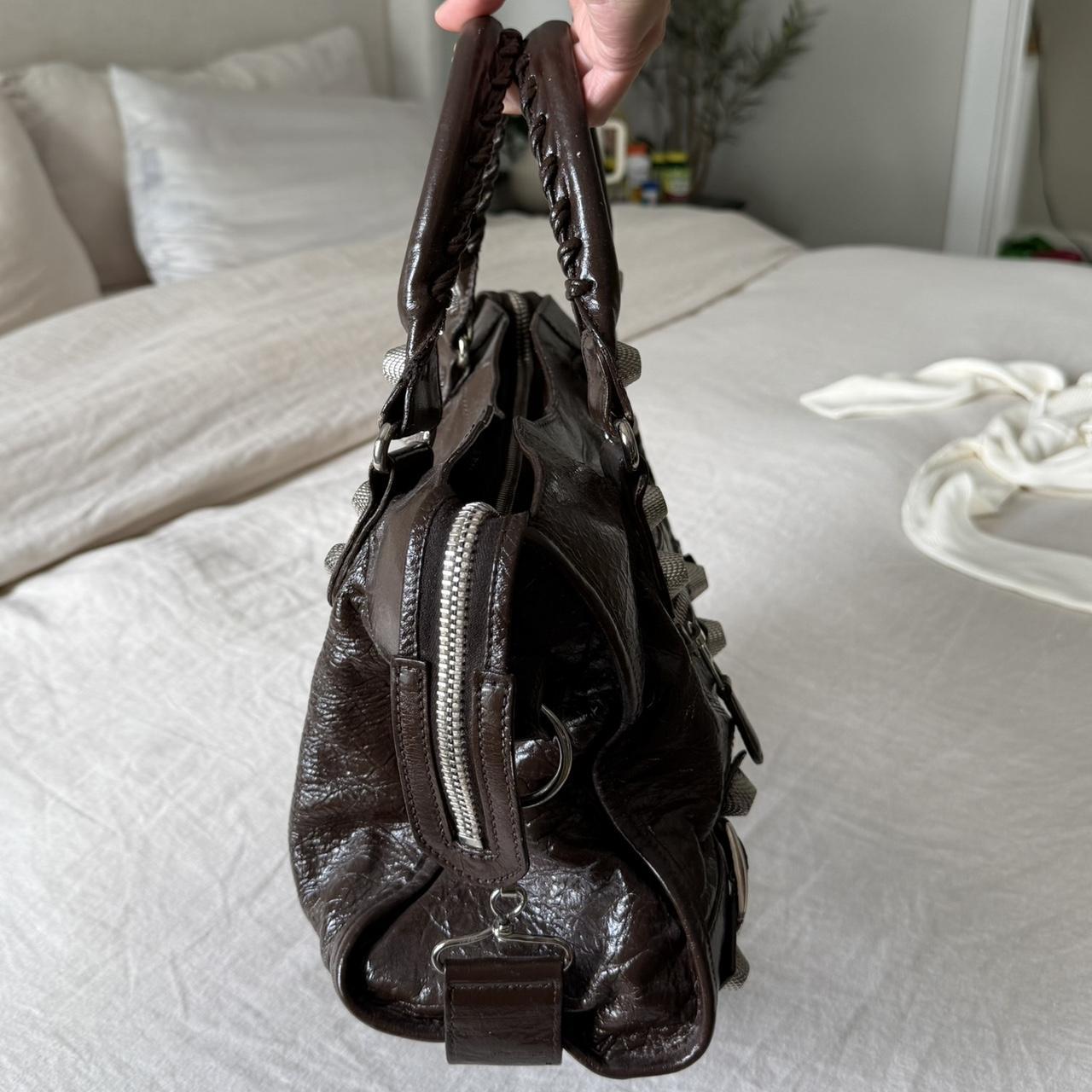 Balenciaga City Bag – Large with Silver Hardware in Chocolate Brown