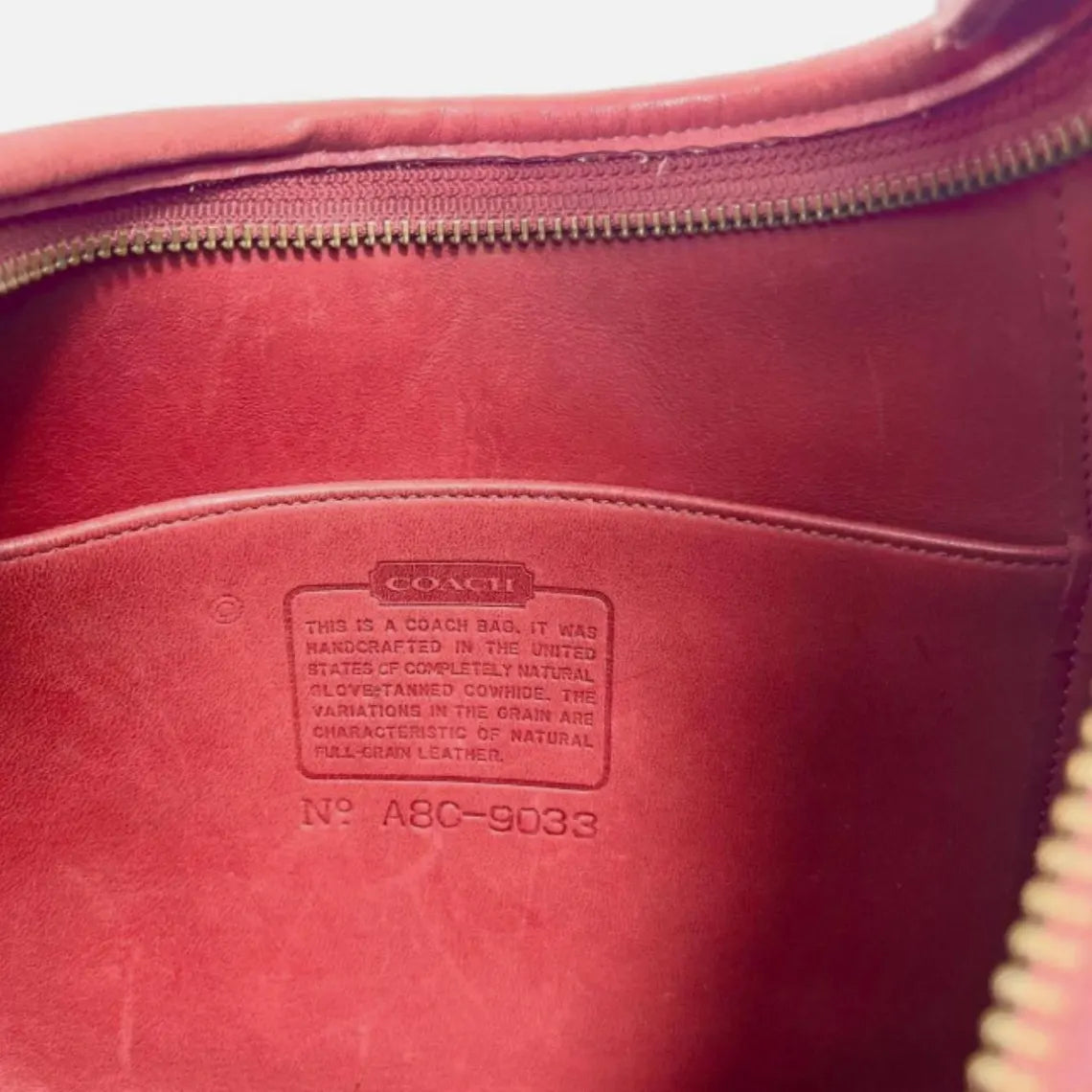 Vintage Coach Red Hobo Shoulder Bag Used 9033