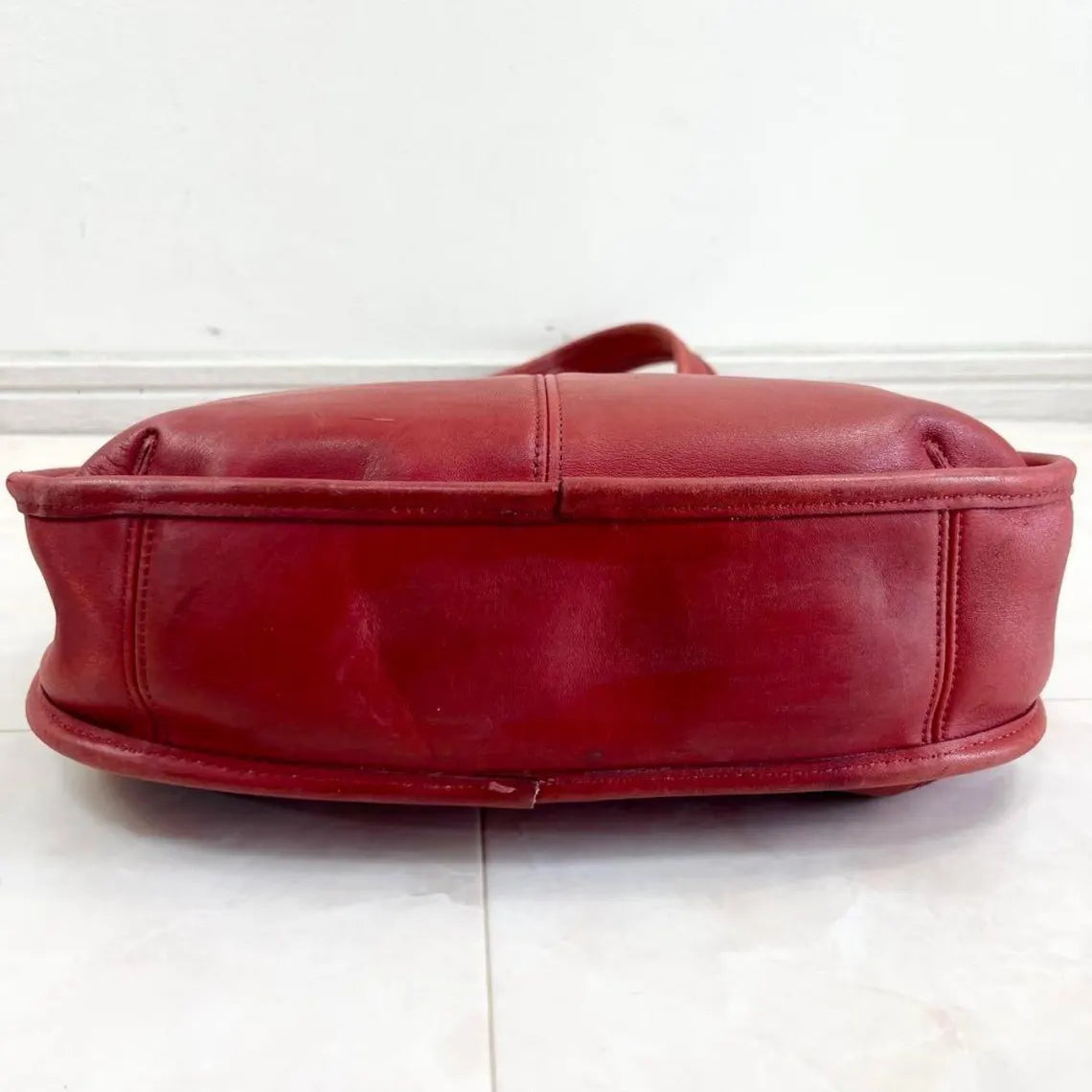Vintage Coach Red Hobo Shoulder Bag Used 9033